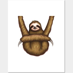 Cute Sloth Drawing Posters and Art